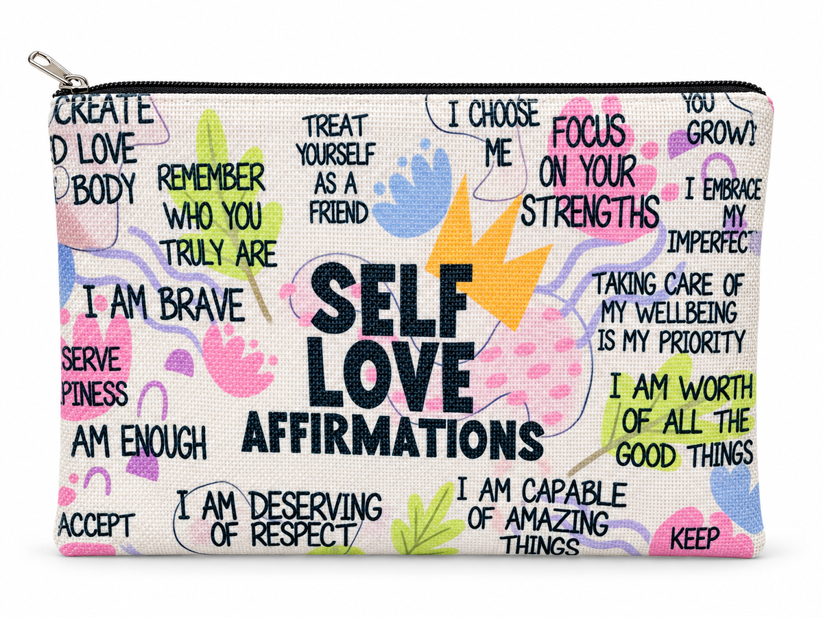 Self Love Affirmations Large Zipper Pouch
