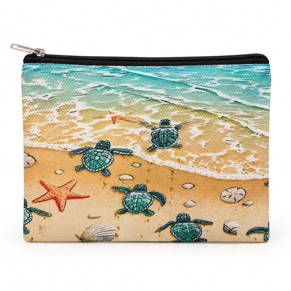 Sea Turtle Beach Large Zipper Pouch