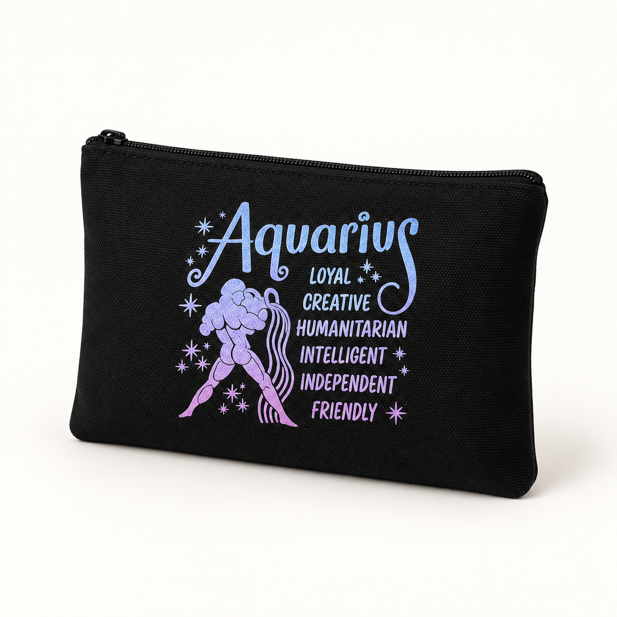 Aquarius Zodiac Medium Zipper Pouch