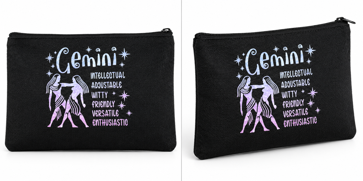 Gemini Zodiac Medium Zipper Pouch