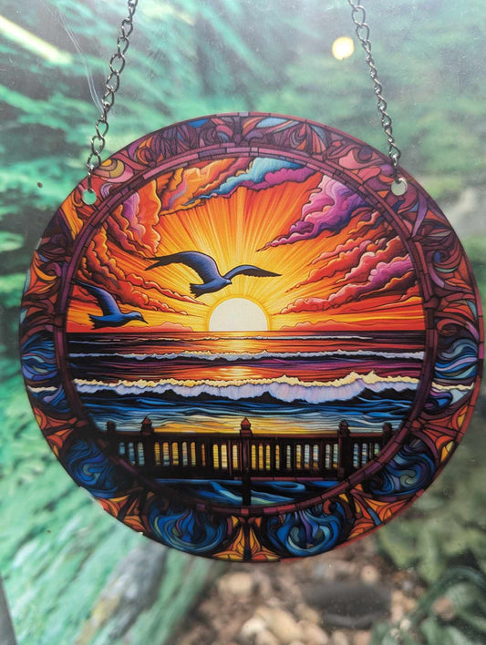 SEASCAPE WITH SUNSET SUNCATCHER