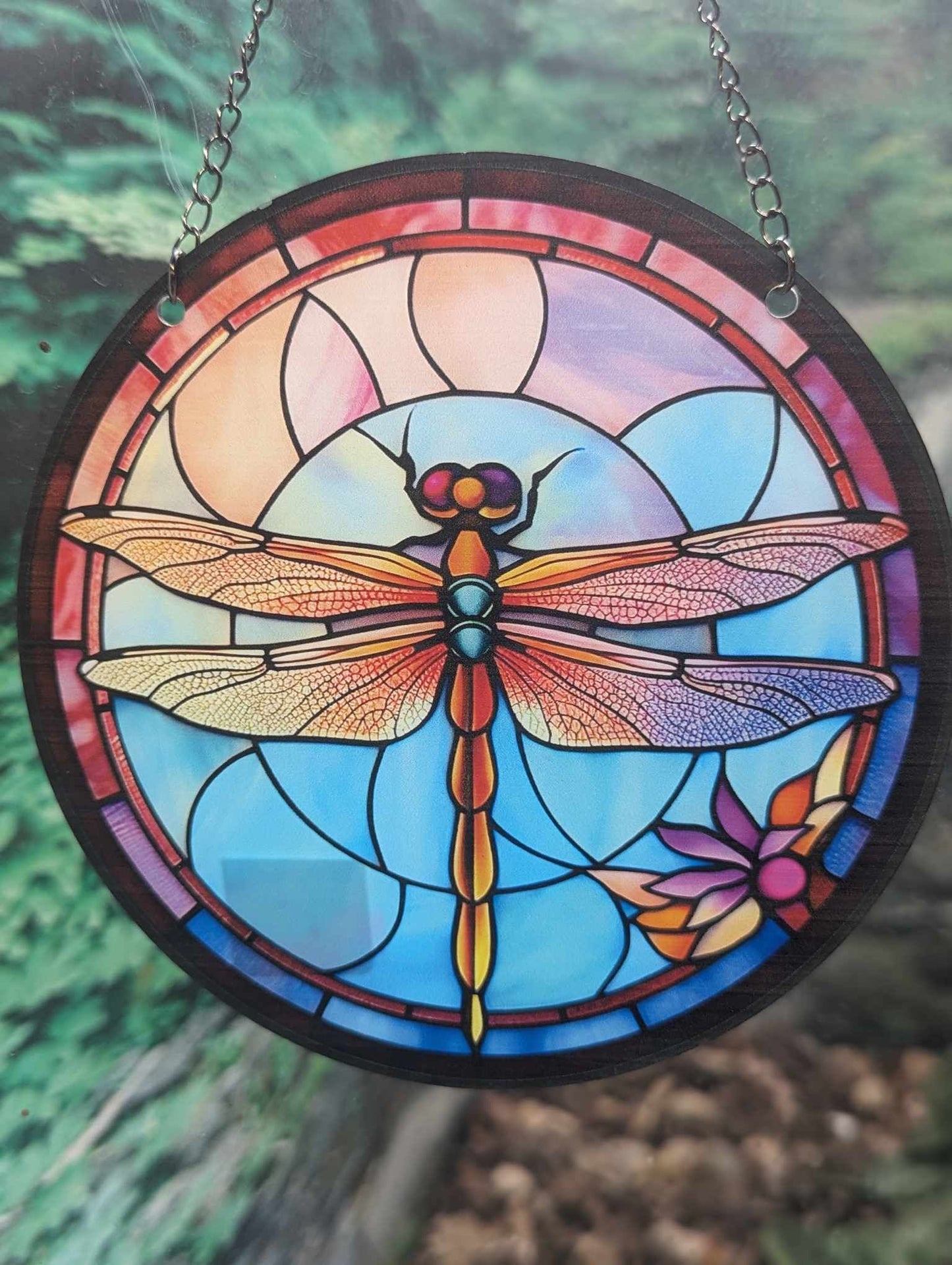 DRAGONFLY PINK AND BLUE SUNCATCHER
