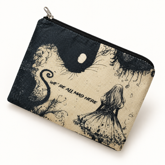 We’re All Mad Here Large Zipper Pouch