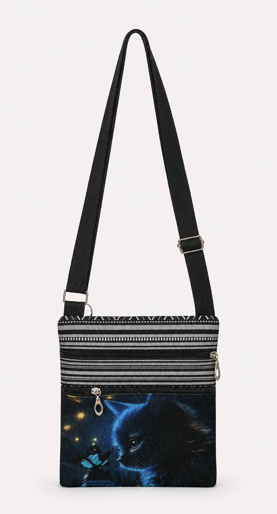 Midnight Familiar Butterfly Crossbody Bag