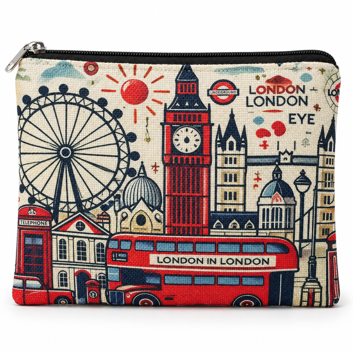 London Landmarks Large Zipper Pouch