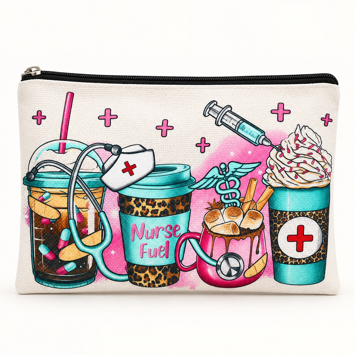 Nurse Fuel Large Zipper Pouch