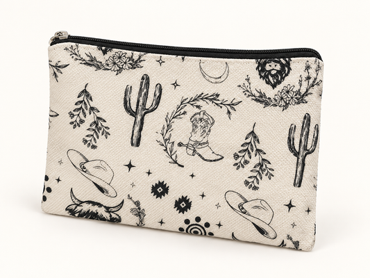 Cowgirl Large Zipper Pouch