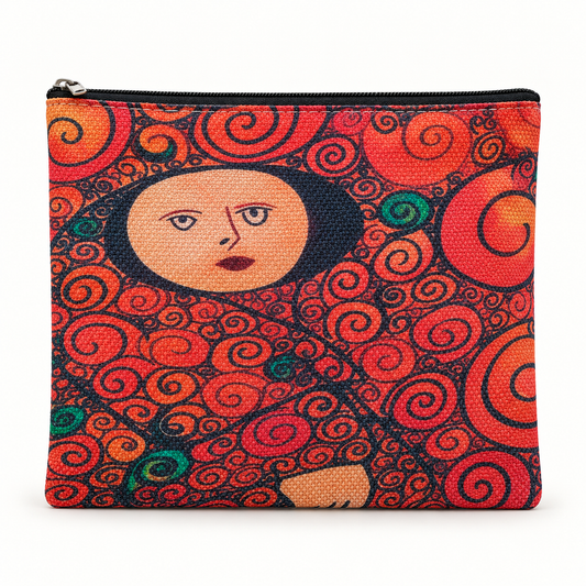 Red Goddess Large Zipper Pouch