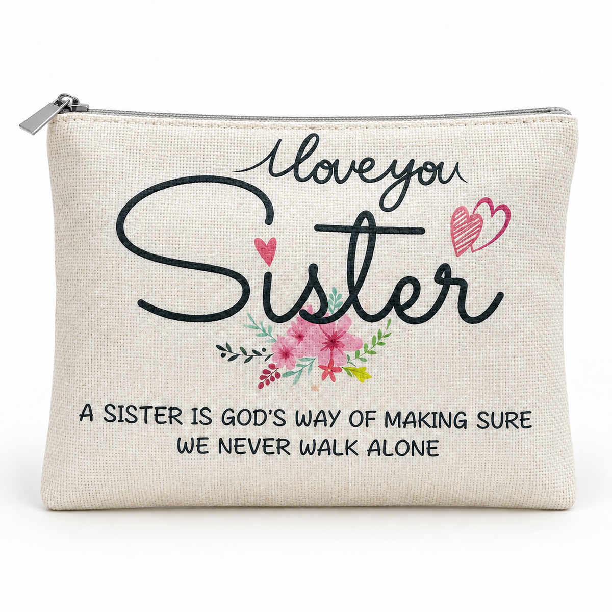 Love You Sister Large Zipper Pouch
