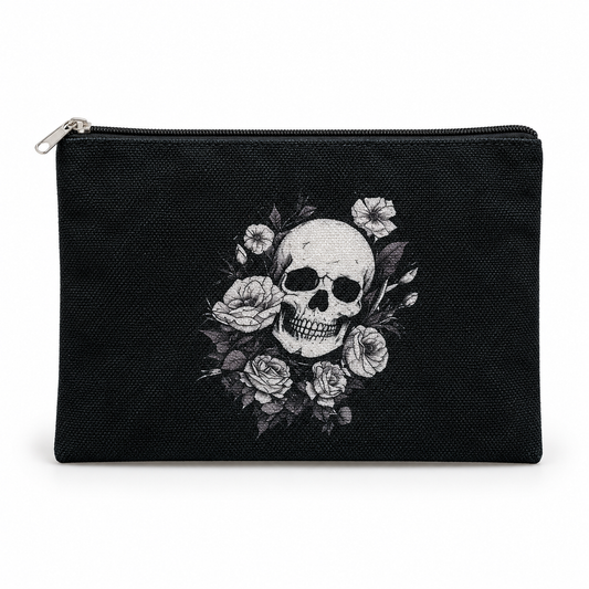 Skull & Roses Large Zipper Pouch