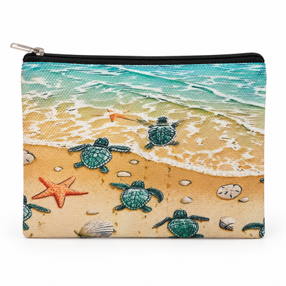 Sea Turtle Beach Large Zipper Pouch