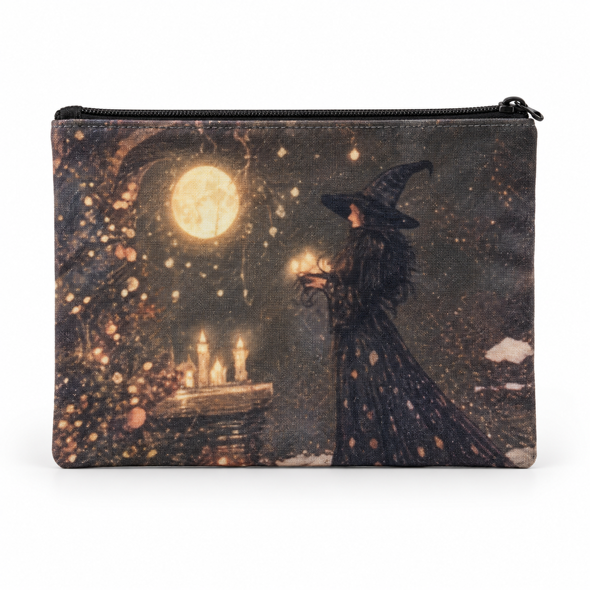 Witch Under the Full Moon Large Zipper Pouch