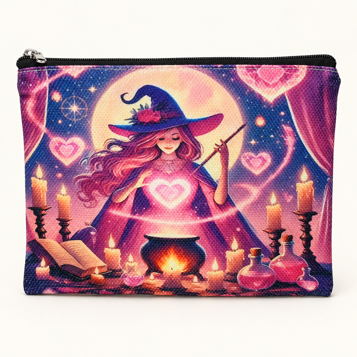 Pink Moon Witch Large Zipper Pouch