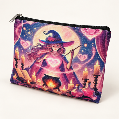 Pink Moon Witch Large Zipper Pouch