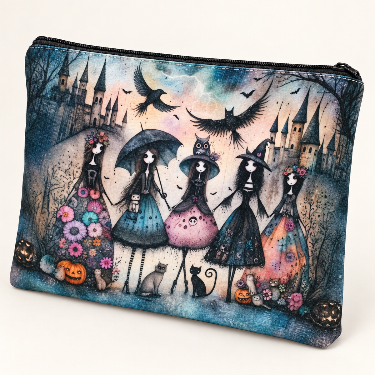 Whimsical Witches Large Zipper Pouch