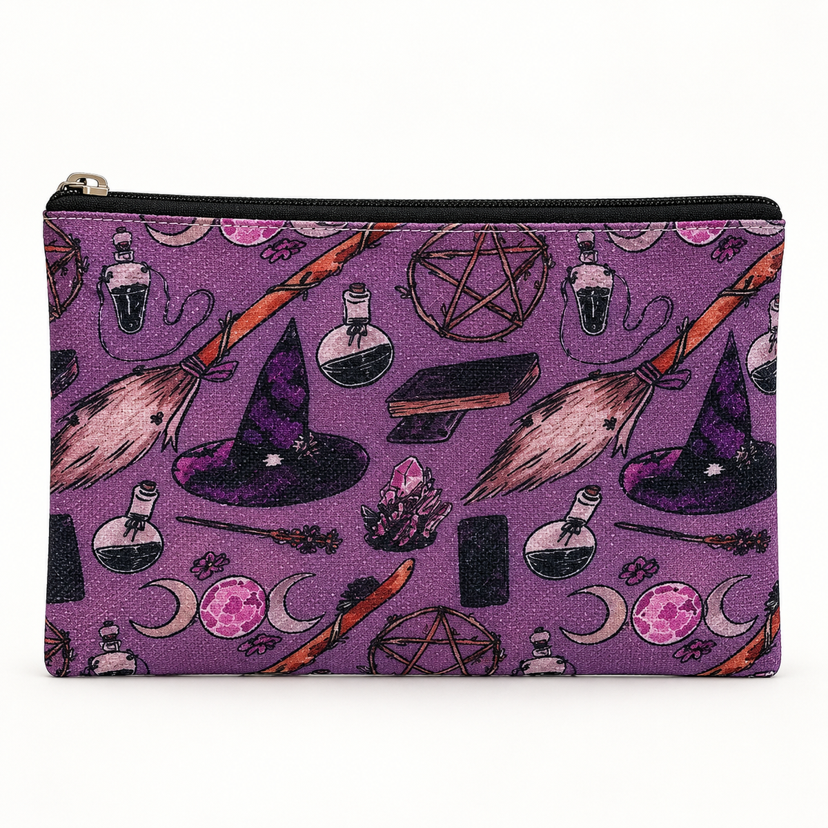 Purple Witch’s Essentials Large Zipper Pouch