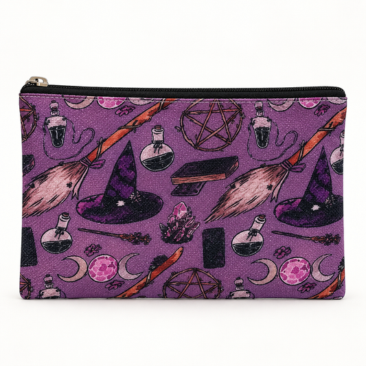 Purple Witch’s Essentials Large Zipper Pouch