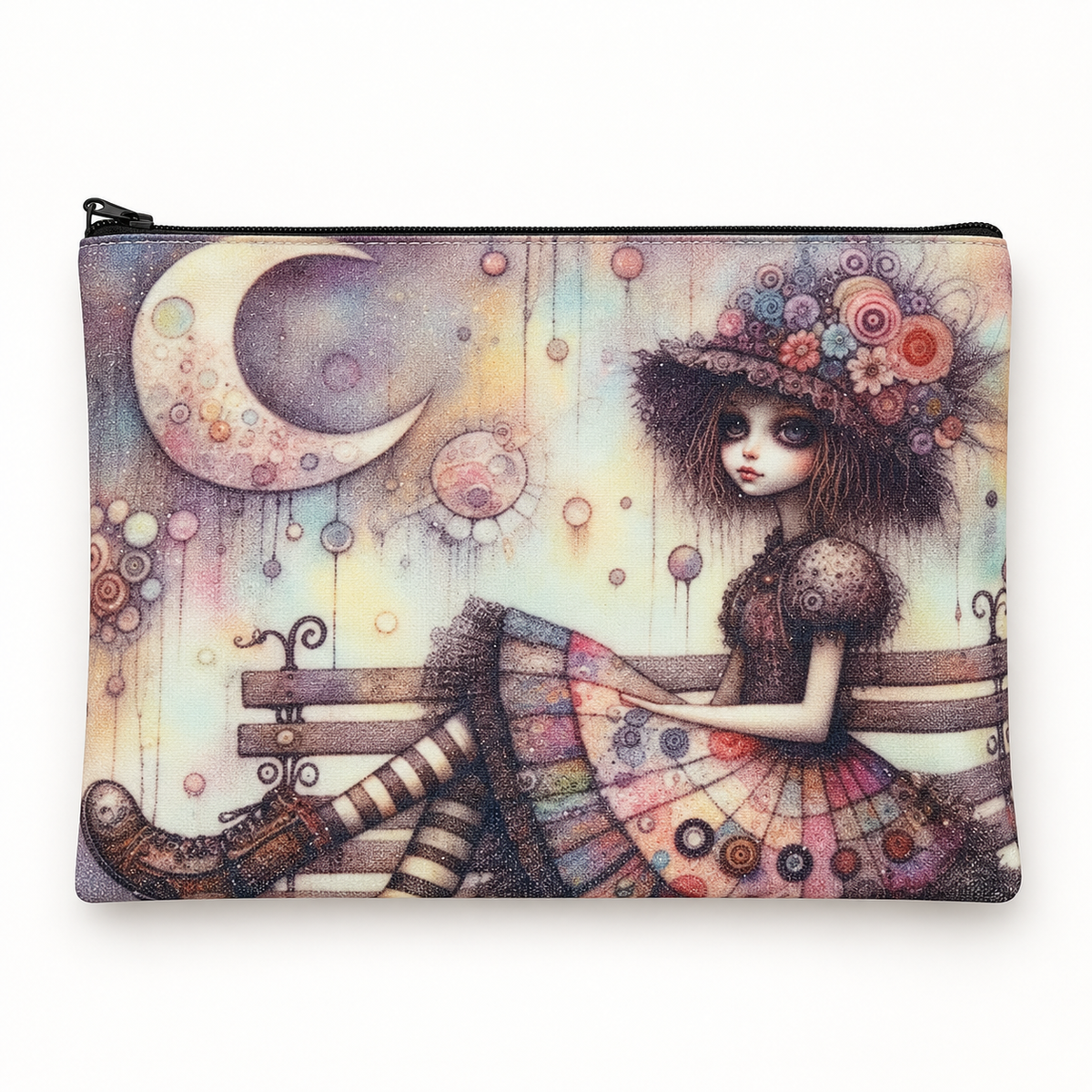 Moonlit Witch Large Zipper Pouch