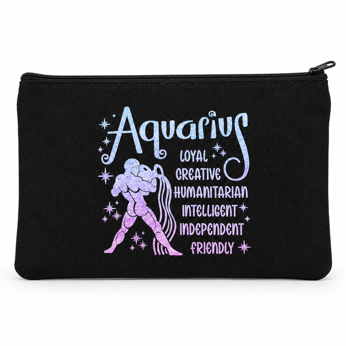 Aquarius Zodiac Medium Zipper Pouch