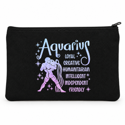 Aquarius Zodiac Medium Zipper Pouch