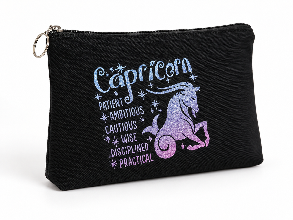 Capricorn Zodiac Medium Zipper Pouch