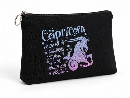 Capricorn Zodiac Medium Zipper Pouch