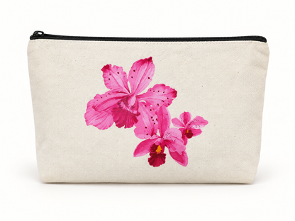 Pink Iris Medium Zipper Pouch