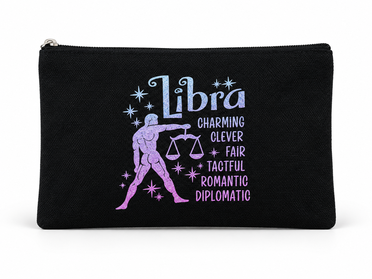 Libra Zodiac Medium Zipper Pouch