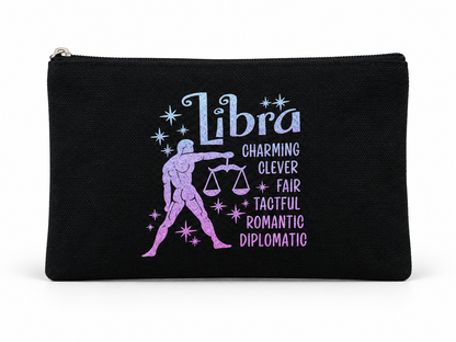 Libra Zodiac Medium Zipper Pouch