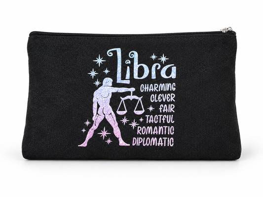 Libra Zodiac Medium Zipper Pouch