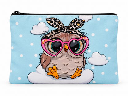 Playful Owl Medium Zipper Pouch