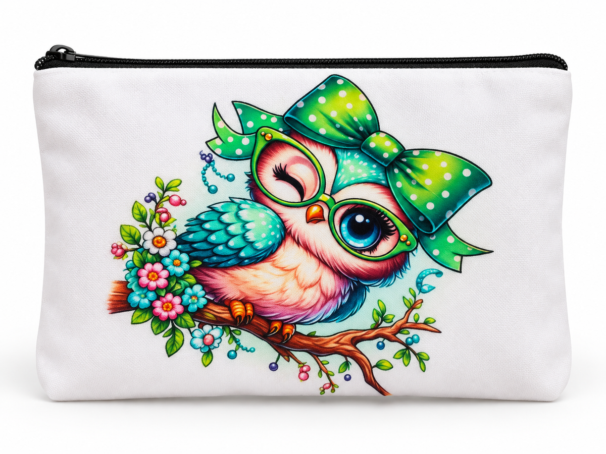 Whimsical Owl Medium Zipper Pouch