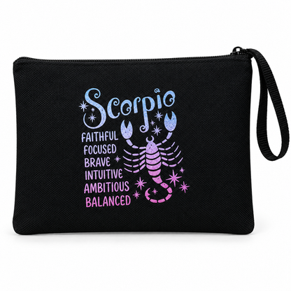 Scorpio Zodiac Medium Zipper Pouch
