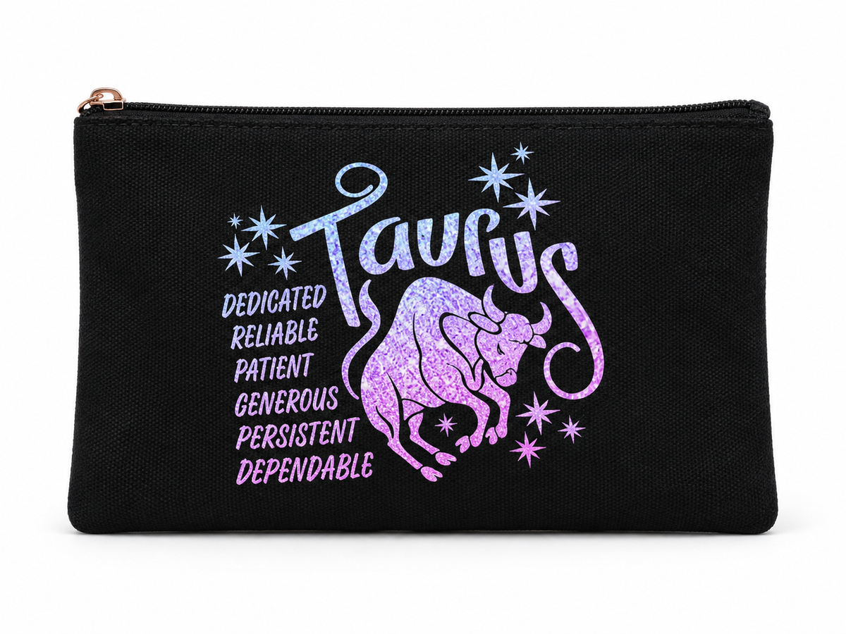 Taurus Zodiac Medium Zipper Pouch