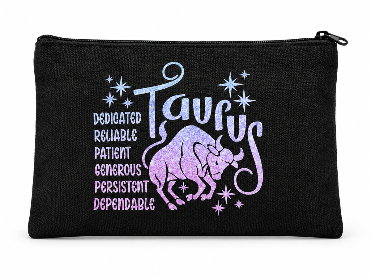 Taurus Zodiac Medium Zipper Pouch