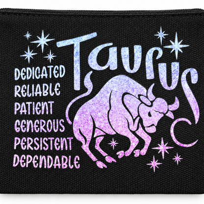 Taurus Zodiac Medium Zipper Pouch