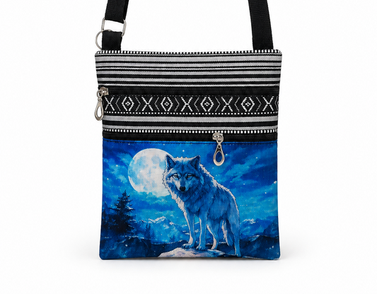 Moonlit Wolf Crossbody Bag