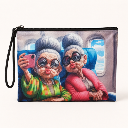 Sassy Seniors Selfie Large Zipper Pouch