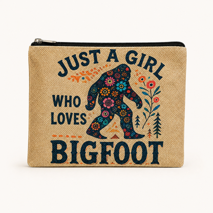 Just a Girl Who Loves Bigfoot Large Zipper Pouch