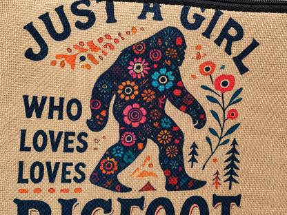Just a Girl Who Loves Bigfoot Large Zipper Pouch