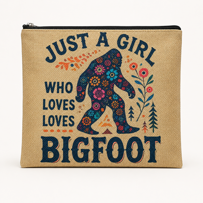Just a Girl Who Loves Bigfoot Large Zipper Pouch