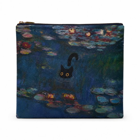 Mystical Black Cat Large Zipper Pouch
