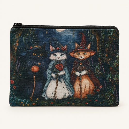 Cat Witches Large Zipper Pouch