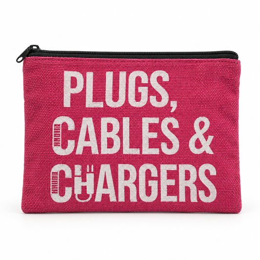 Plugs, Cables & Chargers Large Zipper Pouch