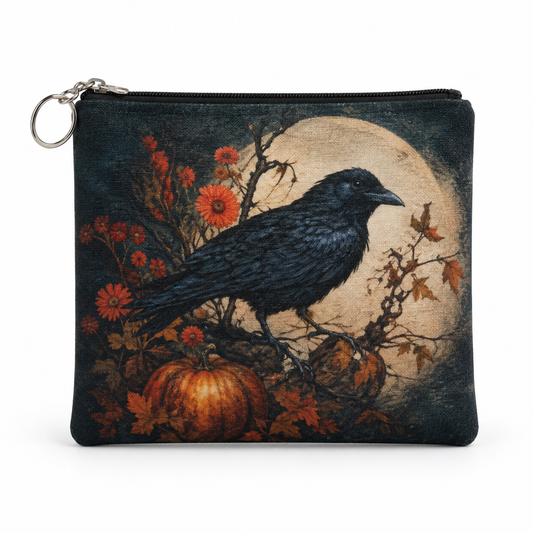 Crow Large Zipper Pouch