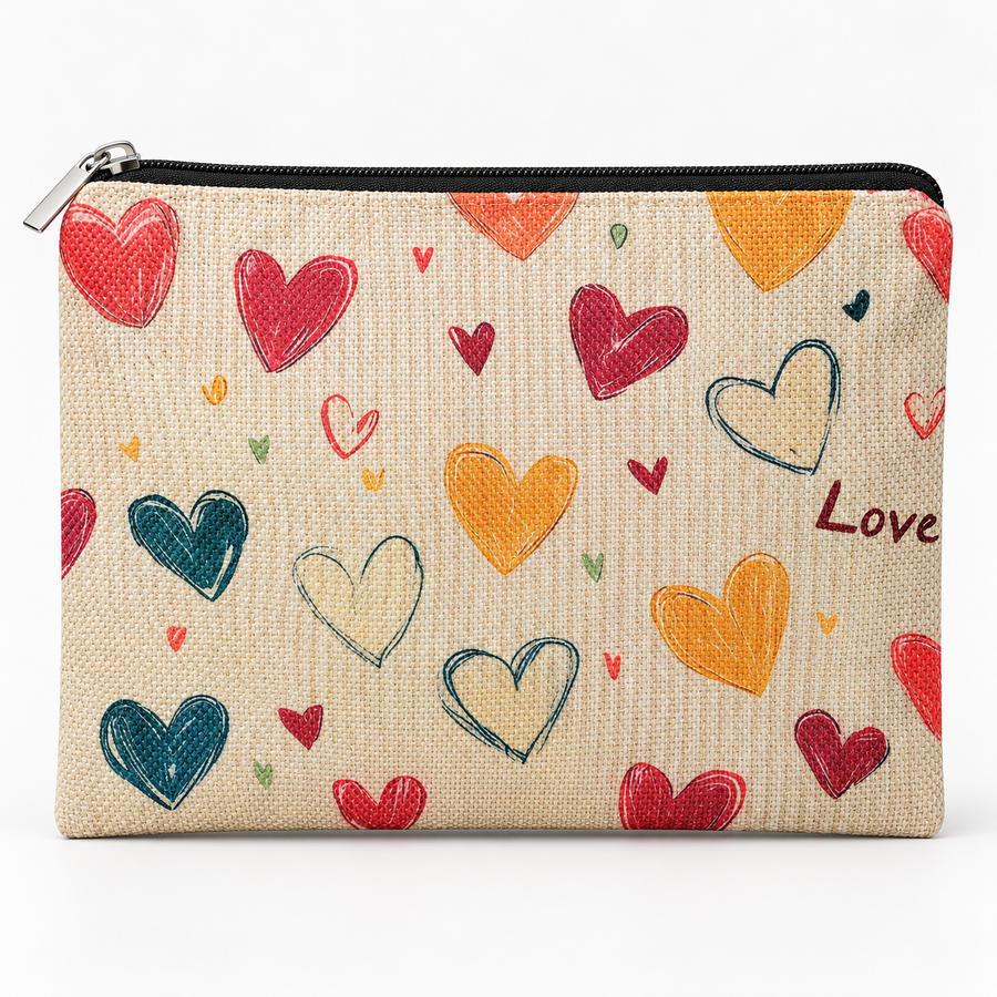 Hearts & Love Large Zipper Pouch