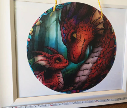 Suncatcher- Dragon mama and baby