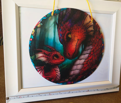 Suncatcher- Dragon mama and baby